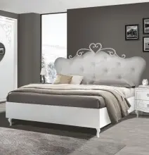 Bett >Salvina< (BxHxT: 206x130x205 cm) in Weiss -...