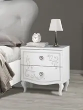 Nachtkommode >Salvina< 2er-Set (BxHxT: 51x56x39 cm) in Weiss Melamin mit Siebdruck