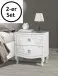 Nachtkommode >Salvina< 2er-Set (BxHxT: 51x56x39 cm) in Weiss Melamin mit Siebdruck
