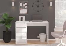 Schminktisch >Emma< (BxHxT: 110x75x48 cm) in weiß/weiß hochglanz