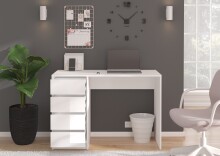 Schminktisch >Emma< (BxHxT: 110x75x48 cm) in weiß/weiß hochglanz