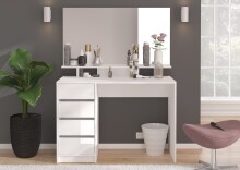 Schminktisch >Emma< (BxHxT: 110x75x48 cm) in weiß/weiß hochglanz