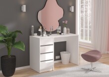 Schminktisch >Emma< (BxHxT: 110x75x48 cm) in weiß/weiß hochglanz