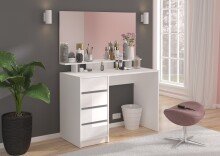 Schminktisch >Emma< (BxHxT: 110x75x48 cm) in weiß/weiß hochglanz