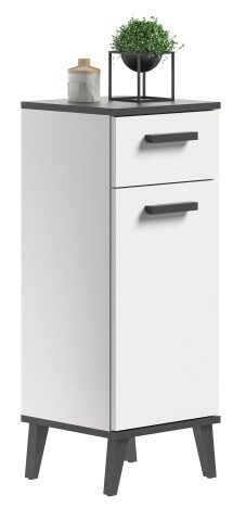 Hochschrank >Rocket< (BxHxT: 34x87x31 cm) in weiß/anthrazit - 34x87x31cm (BxHxT)