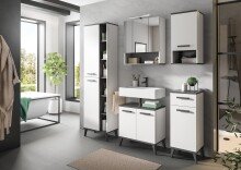 Hochschrank >Rocket< (BxHxT: 34x87x31 cm) in weiß/anthrazit - 34x87x31cm (BxHxT)