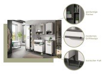 Hochschrank >Rocket< (BxHxT: 34x87x31 cm) in weiß/anthrazit - 34x87x31cm (BxHxT)