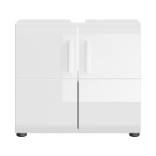 Waschbeckenunterschrank >Ice< (BxHxT: 60x54x32 cm) in weiß/weiß hochglanz