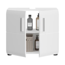 Waschbeckenunterschrank >Ice< (BxHxT: 60x54x32 cm) in weiß/weiß hochglanz