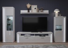 Wohnwand >Skylight< (BxHxT: 351x202x46 cm) in weiß/weiß hochglanz