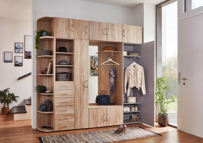Mehrzweckschrank >MULTIRAUMKONZEP< (BxH: 40x185 cm) EICHE SAEGERAU