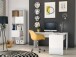 Schreibtisch >DAME< (BxHxT: 140x75x65 cm) in Weiss hlg. - 140x75x65cm (BxHxT)