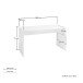 Schreibtisch >DAME< (BxHxT: 140x75x65 cm) in Weiss hlg. - 140x75x65cm (BxHxT)