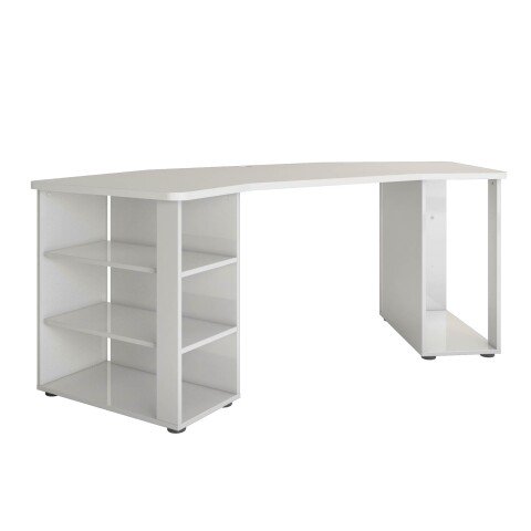Schreibtisch >PIPPO< (BxHxT: 205x76x90,5 cm) in Weiss hlg. - 205x76x90,5 (BxHxT)