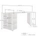 Schreibtisch >PIPPO< (BxHxT: 205x76x90,5 cm) in Weiss hlg. - 205x76x90,5 (BxHxT)