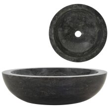 Waschbecken >296892< (D: 40 cm) in Schwarz aus Marmor