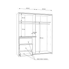 Schwebetürenschrank >WINN 2< (BxHxT: 170,3x205x61,2 cm) in Sonoma Eiche