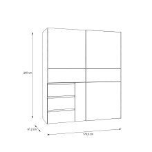 Schwebetürenschrank >WINN 2< (BxHxT: 170,3x205x61,2 cm) in Sonoma Eiche