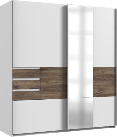 Schwebetürenschrank >BARCELONA< GRPAHIT in € 799,95 cm) S, + GLAS (BxH: 225x208