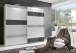 Schwebetürenschrank >MONACO< (BxH: 225x210 cm) WEISS/GRAU