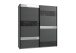 Schwebetürenschrank >MONACO< (BxH: 180x210 cm) GRAPHIT, GLAS SCHWARZ GLAS GREY