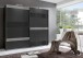Schwebetürenschrank >MONACO< (BxH: 225x210 cm) GRAPHIT, GLAS SCHWARZ GLAS GREY