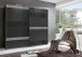 Schwebetürenschrank >MONACO< (BxH: 225x210 cm) GRAPHIT, GLAS SCHWARZ GLAS GREY
