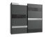 Schwebetürenschrank >MONACO< (BxH: 225x210 cm) GRAPHIT, GLAS SCHWARZ GLAS GREY