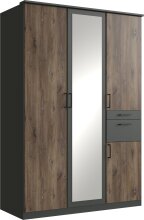 Drehtürenschrank >HENNEF< (BxH: 135x198 cm) in FLAGSTAFF EICHE NB + GRAPHIT