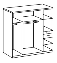 Drehtürenschrank >HENNEF< (BxH: 180x198 cm) in FLAGSTAFF EICHE NB + GRAPHIT