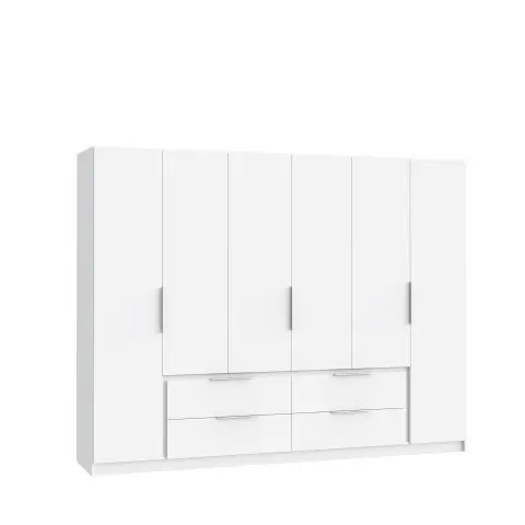 Kleiderschrank >LUANO< (BxHxT: 269,7x210,5x60 cm) in Weiss