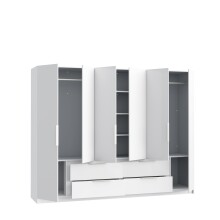 Kleiderschrank >LUANO< (BxHxT: 269,7x210,5x60 cm) in Weiss