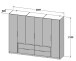 Kleiderschrank >LUANO< (BxHxT: 269,7x210,5x60 cm) in Weiss