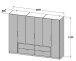 Kleiderschrank >LUANO< (BxHxT: 269,7x210,5x60 cm) in weiß