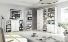 Aktenregal >Clermont< (BxHxT: 52,5x114x35 cm) in weiß - 52,5x114x35cm (BxHxT)