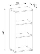 Aktenregal >Clermont< (BxHxT: 52,5x114x35 cm) in weiß - 52,5x114x35cm (BxHxT)