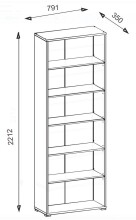 Aktenregal >Clermont< (BxHxT: 79,1x221,2x35 cm) in weiß - 79,1x221,2x35 (BxHxT)