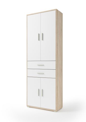Aktenschrank >Clermont< (BxHxT: 79,1x221,2x35 cm) Sonoma/Eiche mit Absatz weiß