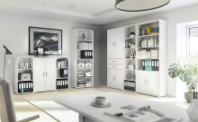 Aktenschrank >Clermont< (BxHxT: 79,1x114x35 cm) in weiß - 79,1x114x35cm (BxHxT)