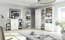 Aktenschrank >Clermont< (BxHxT: 79,1x114x35 cm) in weiß - 79,1x114x35cm (BxHxT)