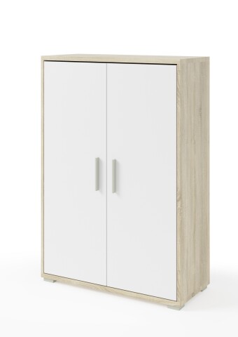 Aktenschrank >Clermont< (BxHxT: 79,1x114x35 cm) in Sonoma/Eiche mit Absatz weiß
