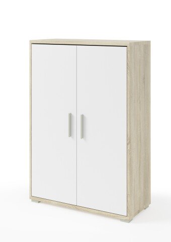 Aktenschrank >Clermont< (BxHxT: 79,1x114x35 cm) in Sonoma/Eiche mit Absatz weiß