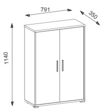 Aktenschrank >Clermont< (BxHxT: 79,1x114x35 cm) in Sonoma/Eiche mit Absatz weiß