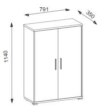 Aktenschrank >Clermont< (BxHxT: 79,1x114x35 cm) in Sonoma/Eiche mit Absatz weiß