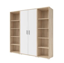 Aktenschrank >Clermont< (BxHxT: 79,1x186x35 cm) in Sonoma/Eiche mit Absatz weiß
