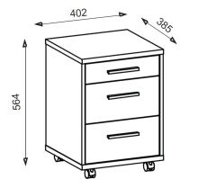Rollcontainer >Clermont< (BxHxT: 40x56x40 cm) in Sonoma/Eiche - 40x56x40 (BxHxT)
