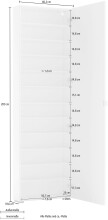 Schuhschrank >SPAZIO< (BxHxT: 60,2x200x18,6 cm) in weiß - 60,2x200x18,6 (BxHxT)