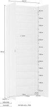 Schuhschrank >SPAZIO< (BxHxT: 73,4x200x18,6 cm) in weiß - 73,4x200x18,6 (BxHxT)