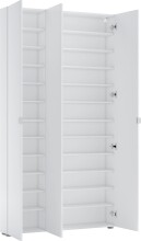Schuhschrank >SPAZIO< (BxHxT: 110,2x200x18,6 cm) in weiß aus Holzwerkstoff