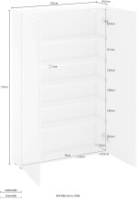 Schuhschrank >SPAZIO< (BxHxT: 73,4x115x18,6 cm) in weiß - 73,4x115x18,6 (BxHxT)